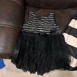 Black Striped Tulle Dress